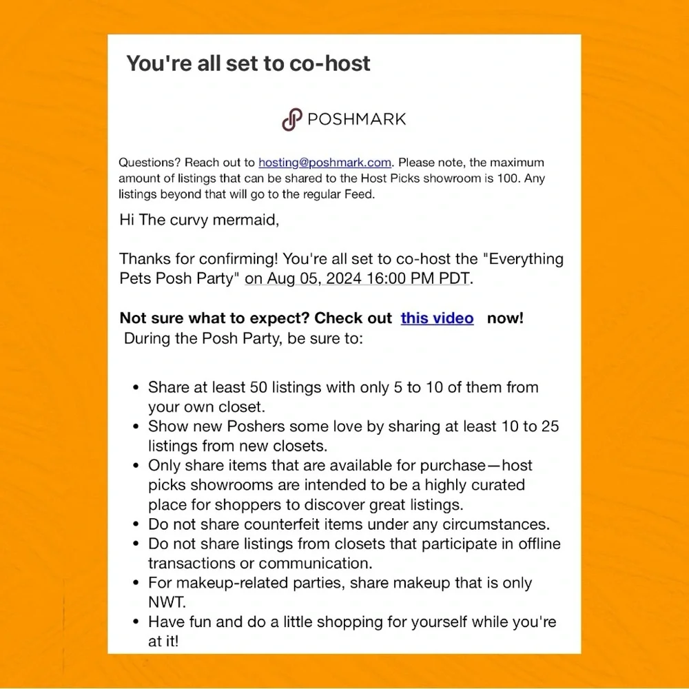 Cohosting EVERYTHING PETS Posh Party - 8/5 at 6:00 CST. Sign up for a host pick!